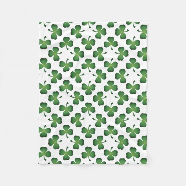 Field of Shamrock Clovers Fleece Blanket (Front)
