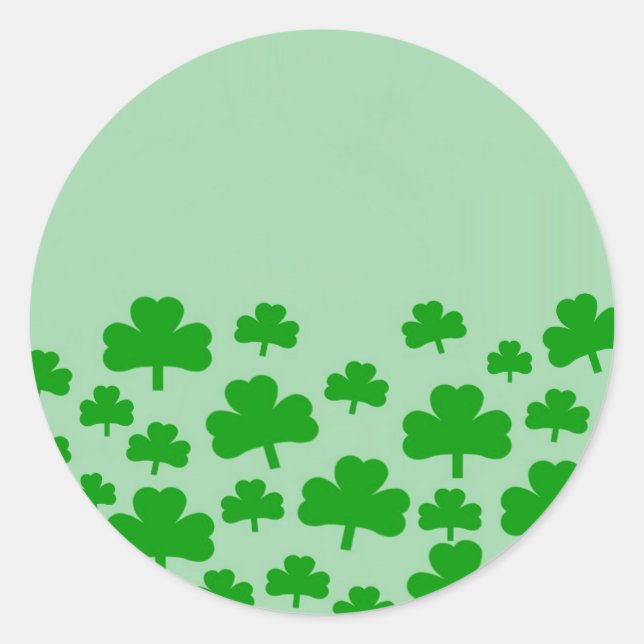 Field of Shamrocks Classic Round Sticker (Front)