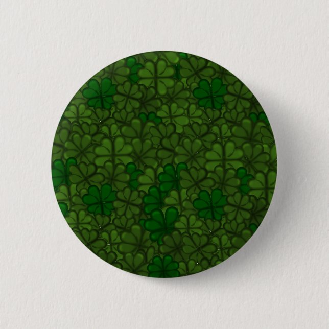Field of Shamrocks Digital Art Pattern St Patricks 2 Inch Round Button (Front)