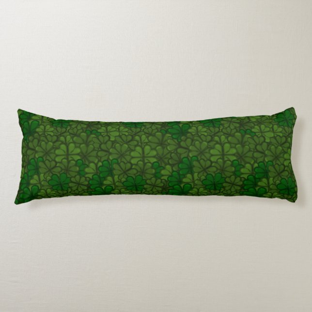 Field of Shamrocks Digital Art Pattern St Patricks Body Pillow (Front)