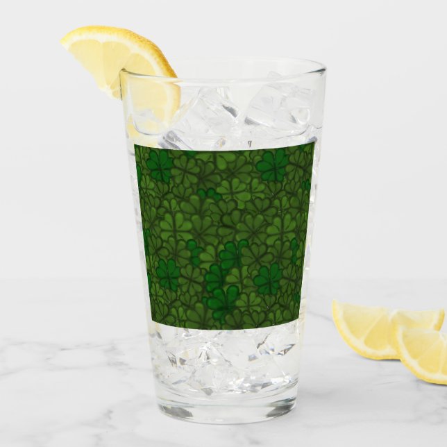 Field of Shamrocks Digital Art Pattern St Patricks Glass (Front Ice)