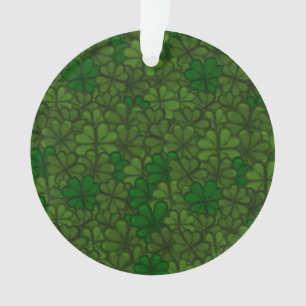 Field of Shamrocks Digital Art Pattern St Patricks Ornament