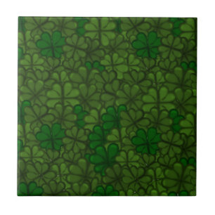 Field of Shamrocks Digital Art Pattern St Patricks Tile