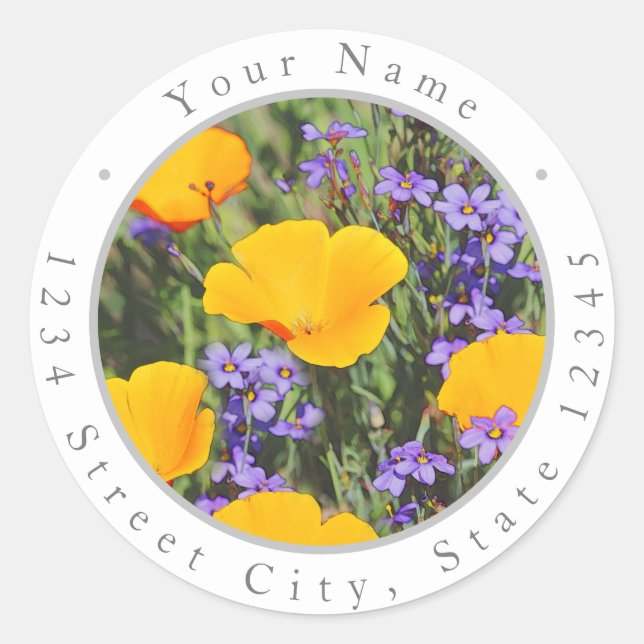 Field of Spring Flowers Labels (Front)