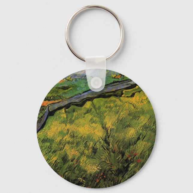 Field of Spring Wheat, Sunrise by Vincent van Gogh Keychain (Front)