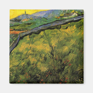 Field of Spring Wheat, Sunrise by Vincent van Gogh Magnet