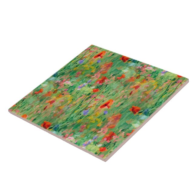 Field of Summer Glory Meadow Floral Wallpaper Tile (Side)