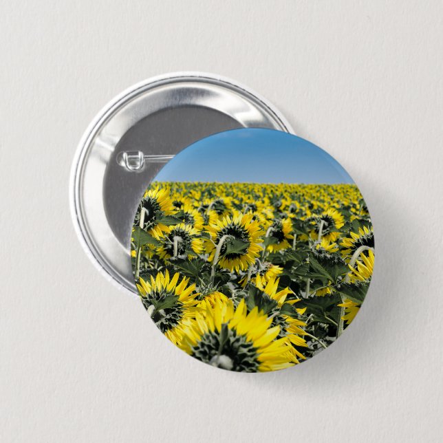 Field of Sunflowers 2 Inch Round Button (Front & Back)