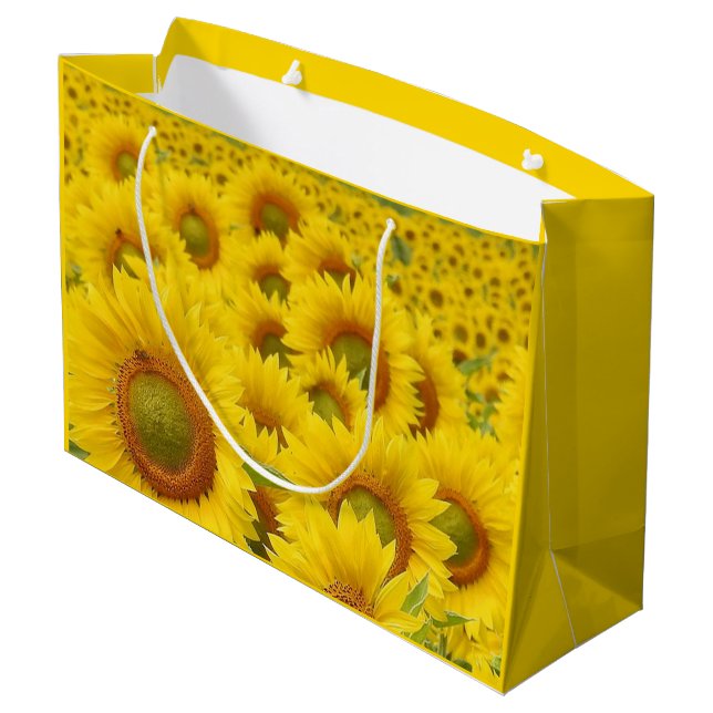 Field of Sunflowers Design Gift Bag (Back Angled)
