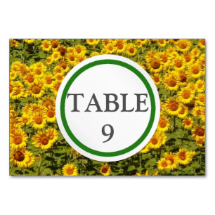 Field of Sunflowers Table Number