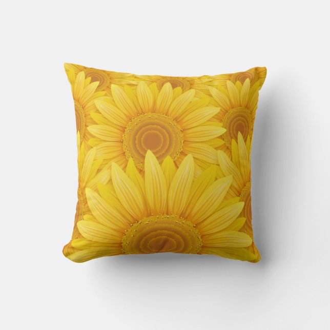 Field of Sunflowers Throw Pillow (Front)