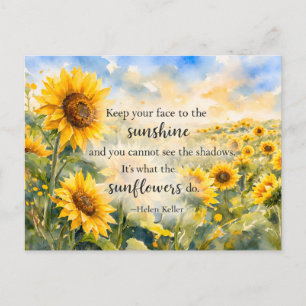 Field of Sunflowers – Watercolor Sunflower Postcard