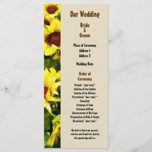 Field of Sunflowers Wedding Program