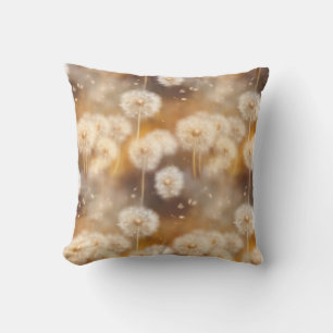 Field of Warm Dandelion Light Throw Pillow