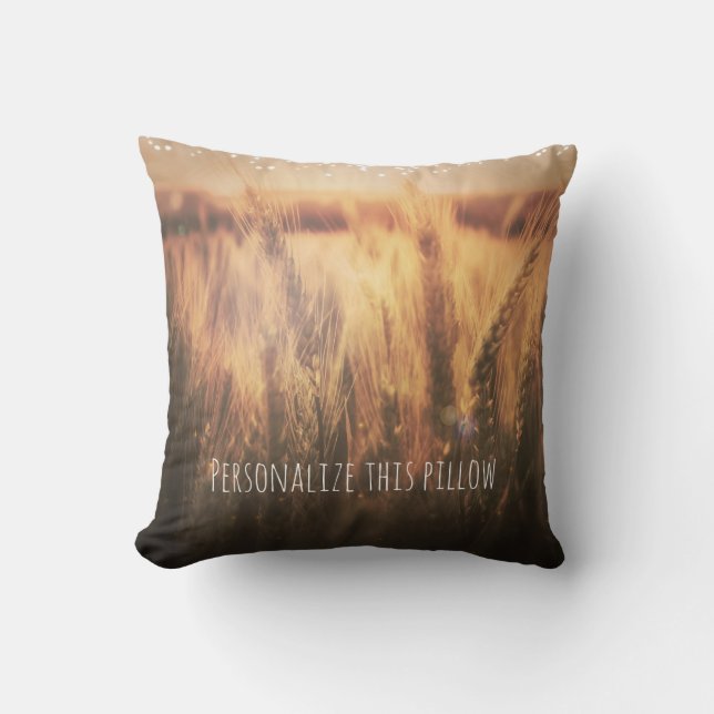 Field of Wheat Rustic Country Farmhouse Chic Throw Pillow (Front)