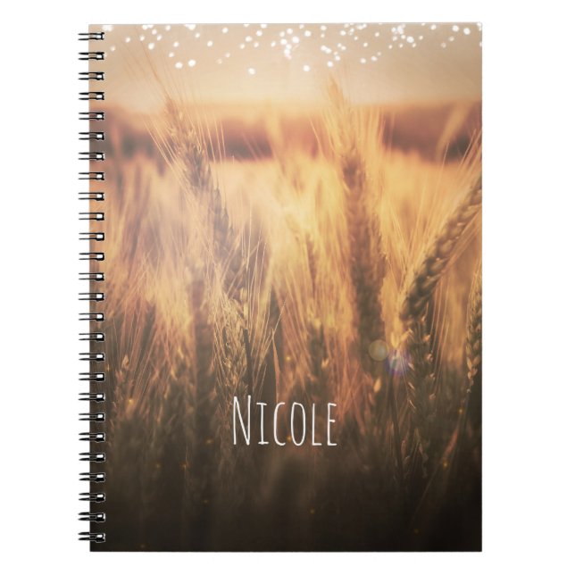 Field of Wheat Rustic Country Personalized Custom Notebook (Front)