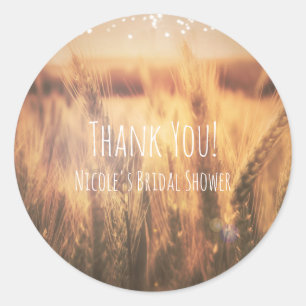 Field of Wheat Rustic Country Wedding Favour Classic Round Sticker