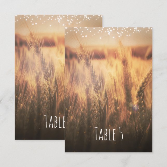 Field of Wheat Rustic Country Wedding Table Number (Front/Back)