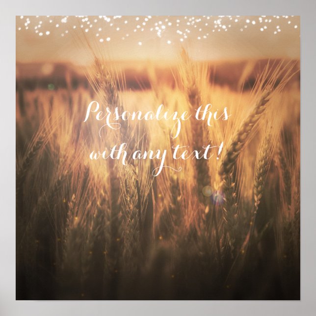 Field of Wheat Rustic Wedding Banner Poster (Front)