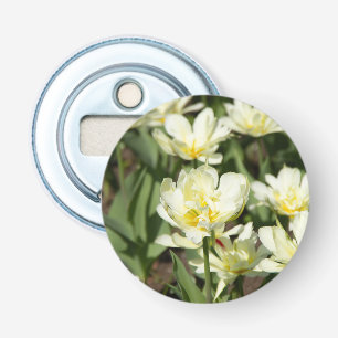 Field of white tulips Photo Bottle Opener