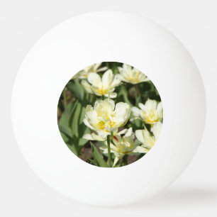 Field of white tulips Photo Ping Pong Ball