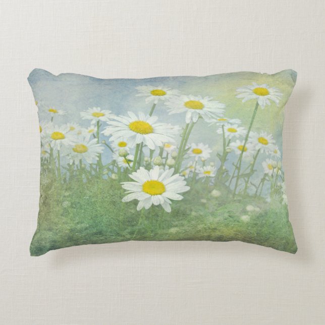 field of wild daisies decorative pillow (Front)
