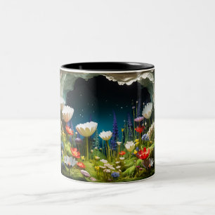 Field of Wildflowers 3D Two-Tone Coffee Mug