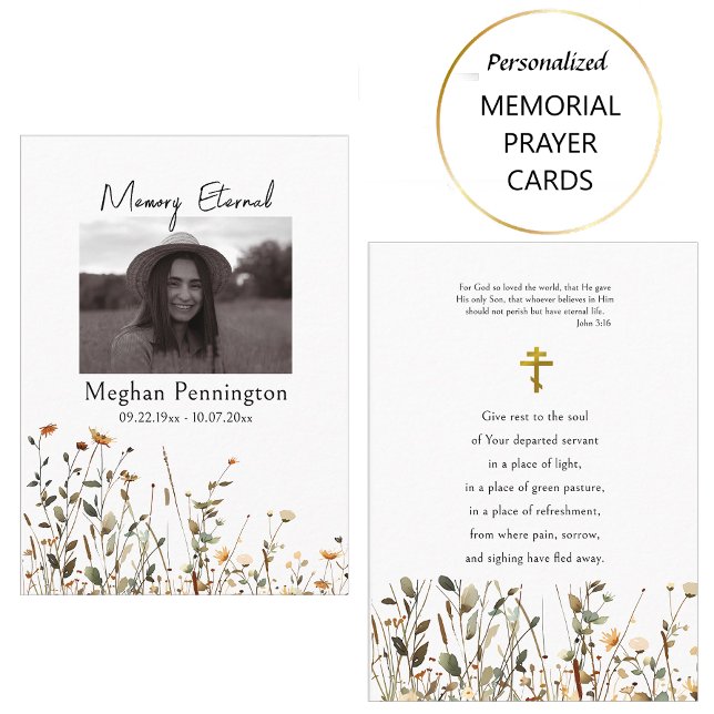 Field of Wildflowers Orthodox Funeral Prayer Card  (Creator Uploaded)