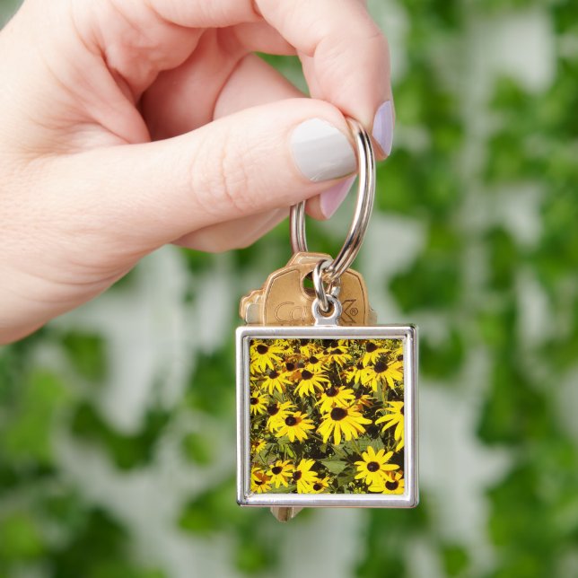 Field of Yellow Wildflowers Keychain (Hand)