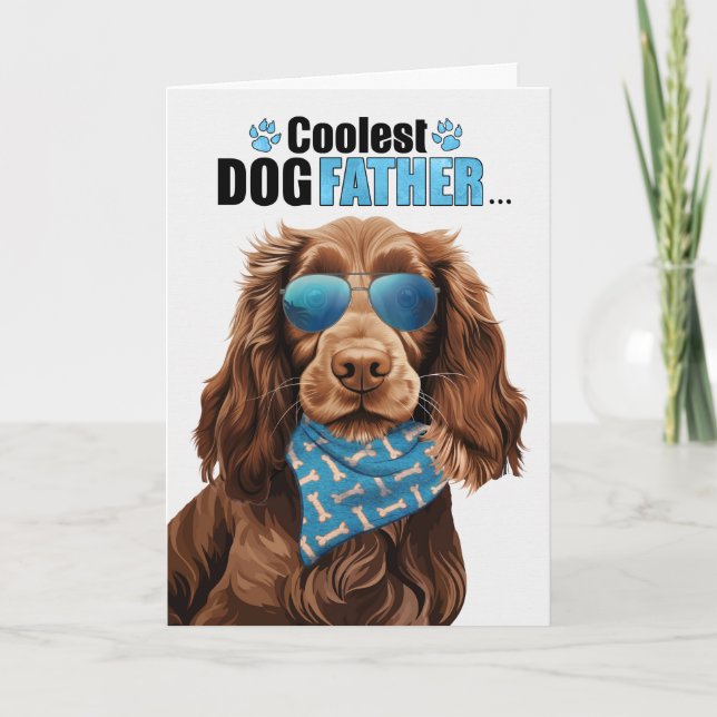 Field Spaniel Dog Coolest Dad Father's Day Holiday Card (Front)