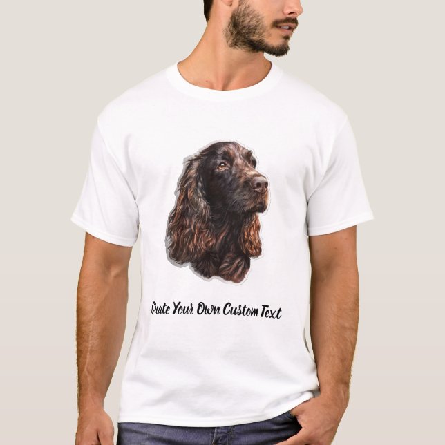 Field Spaniel Dog Create Your Own Custom Text  T-Shirt (Front)