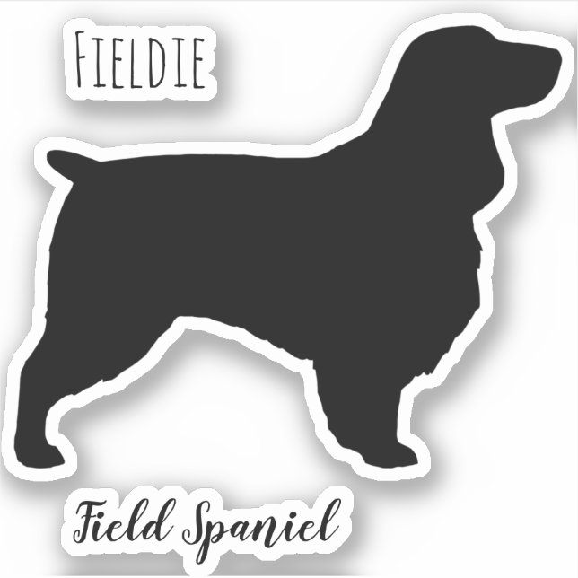 Field Spaniel Dog Silhouette Fieldie Vinyl Sticker (Front)