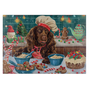 Field Spaniel Holiday Baking: Festive Christmas Cutting Board