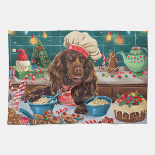 Field Spaniel Holiday Baking: Festive Christmas Kitchen Towel