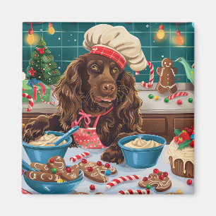 Field Spaniel Holiday Baking: Festive Christmas Magnet