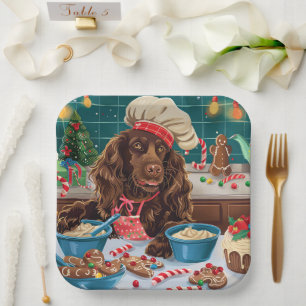 Field Spaniel Holiday Baking: Festive Christmas Paper Plate