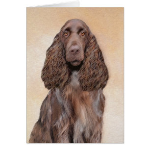 Field Spaniel Painting - Cute Original Dog Art