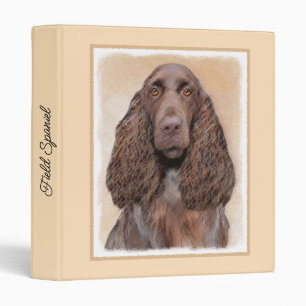 Field Spaniel Painting - Cute Original Dog Art Binder