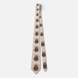 Field Spaniel Painting - Cute Original Dog Art Tie