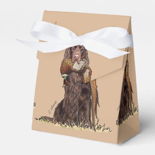 Field Spaniel Pheasant Favor Box (Front Side)
