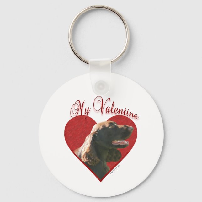 Field Spaniel Valentine Keychain (Front)