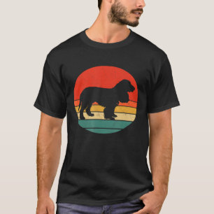 Field Spaniel Vintage Dog Silhouette Retro 60s 70s T-Shirt