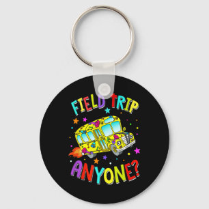 Field Trip Anyone Teacher Teaching School Bus Back Keychain