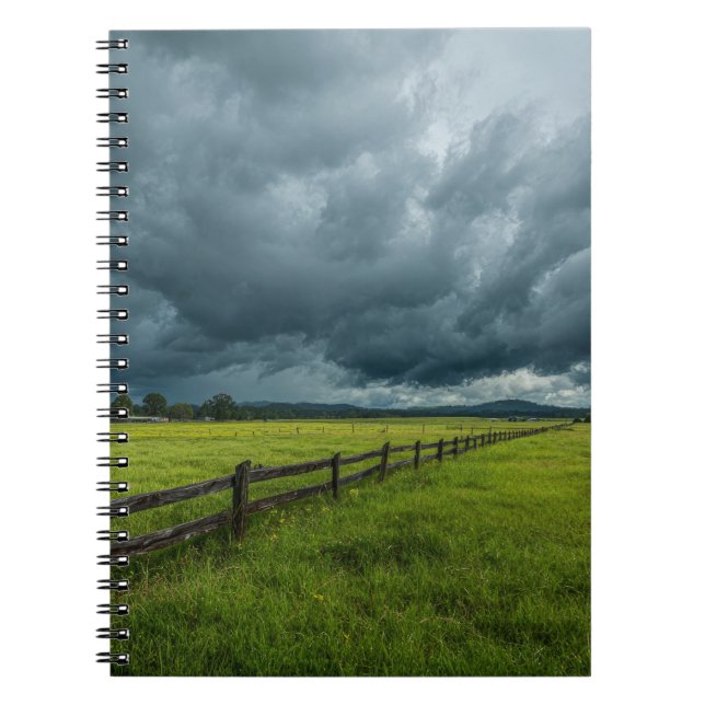 Field with a Wooden Fence Notebook (Front)