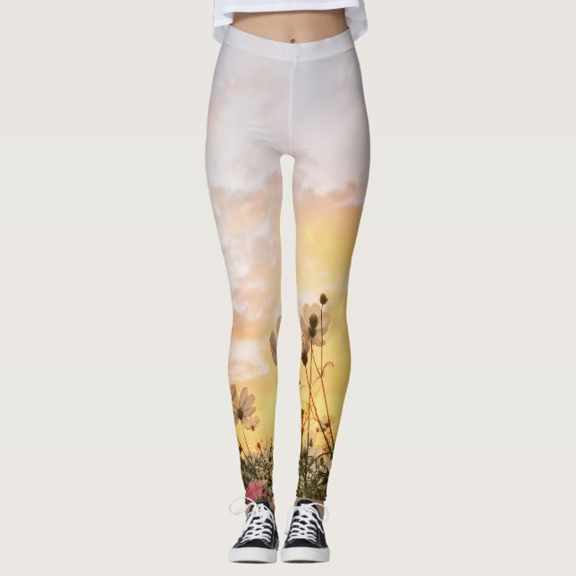 field with flowers leggings (Front)