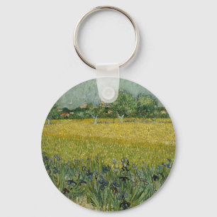 Field with Flowers near Arles, Vincent Van Gogh Keychain