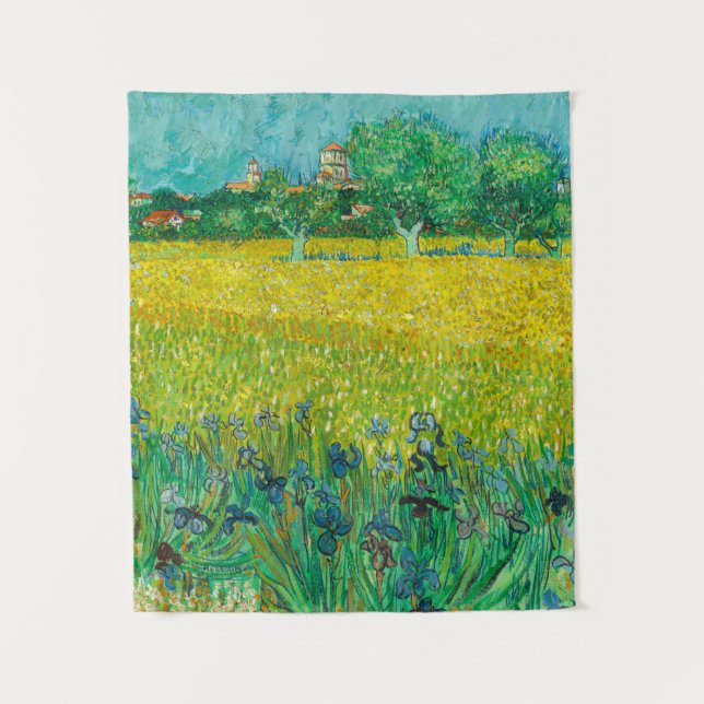 Field with Irises near Arles by Vincent van Gogh Tapestry (Front)