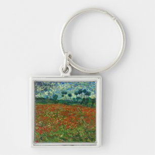 Field with Poppies by Van Gogh Fine Art Keychain