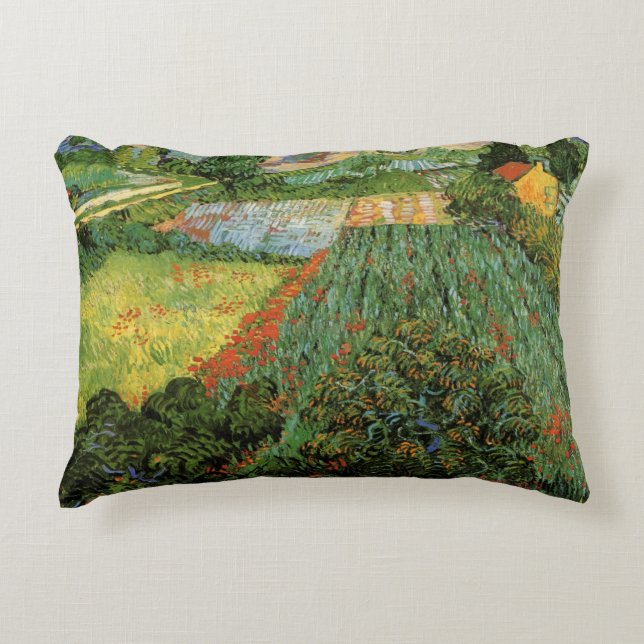 Field with Poppies by Vincent van Gogh Accent Pillow (Front)