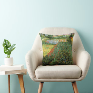 Field with Poppies by Vincent van Gogh Throw Pillow